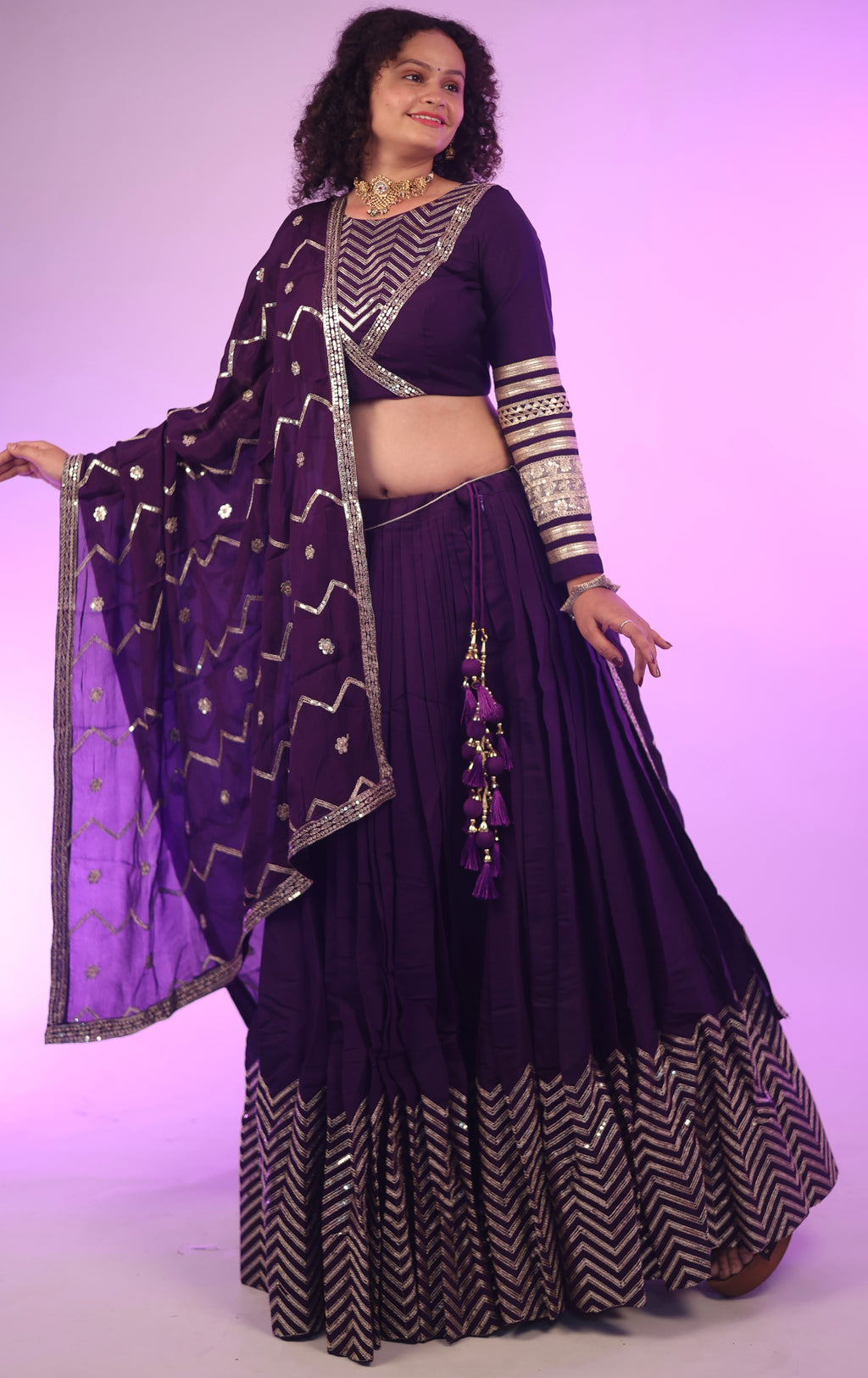 Apsara lehenga purple