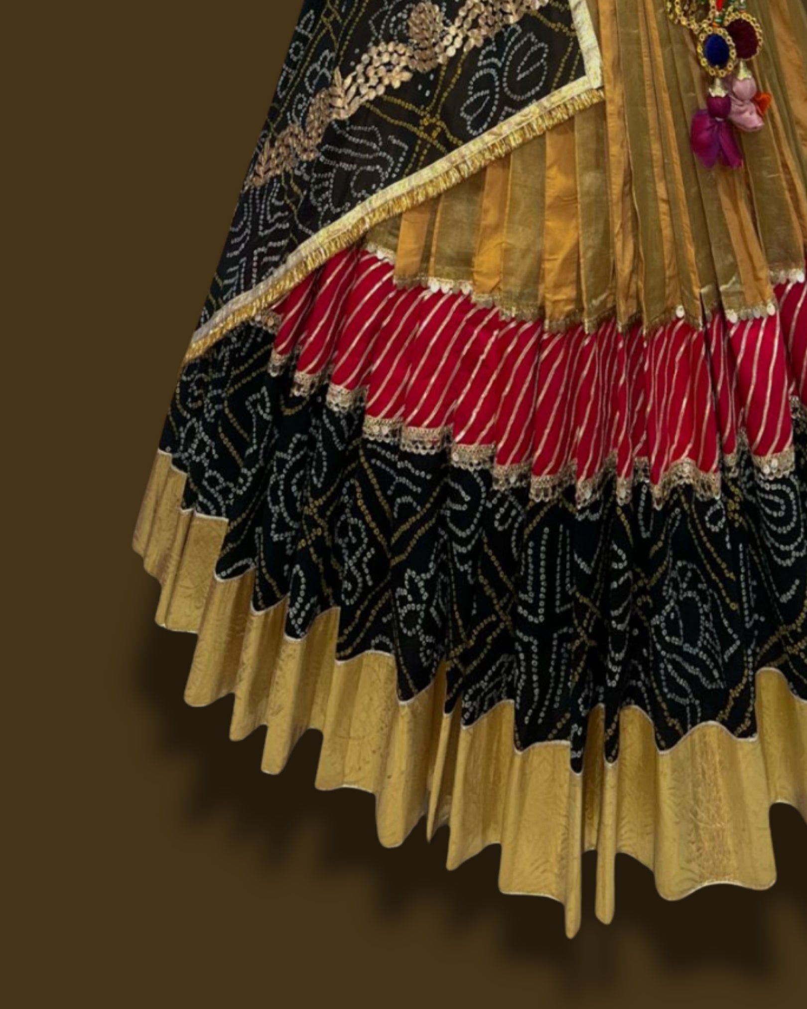 Traditional Black & Mustard Chaniya Choli